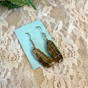 Handmade SemiPrecious Stones Copper Wrapped Earrings